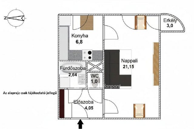 Eladó panellakás, Budapesten, IV. kerületben 55.5 M Ft, 1 szobás