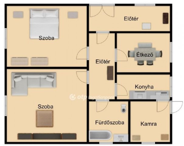 Eladó családi ház, Tetétlenen 25 M Ft, 2 szobás