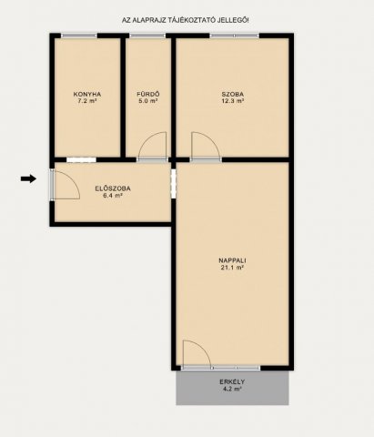 Eladó téglalakás, Tatabányán 47.9 M Ft, 2 szobás