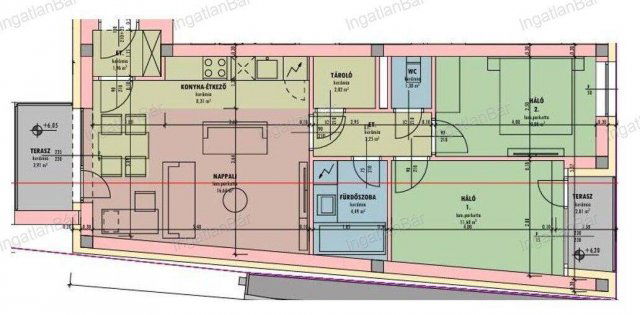 Eladó téglalakás, Nyíregyházán 62.92 M Ft, 3 szobás