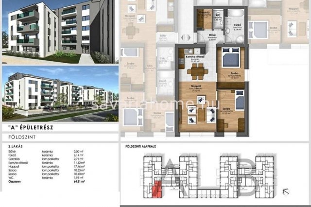Eladó téglalakás, Szombathelyen 64.9 M Ft, 3 szobás