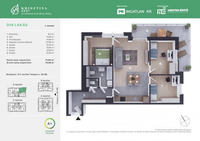 Eladó téglalakás, Budapesten, XIV. kerületben, Telepes utcában