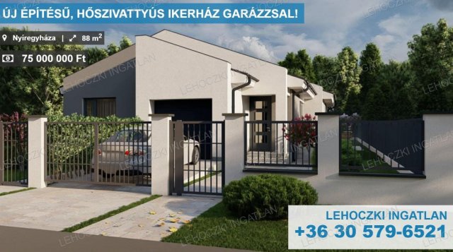 Eladó ikerház, Nyíregyházán 75 M Ft, 3 szobás