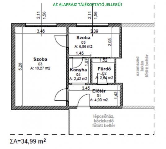 Kiadó téglalakás, albérlet, Miskolcon 120 E Ft / hó, 1+1 szobás