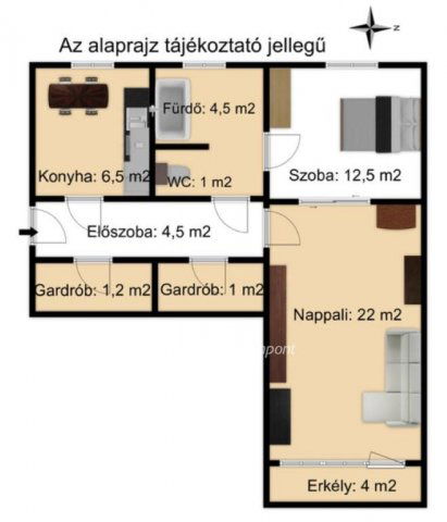 Eladó téglalakás, Budapesten, IX. kerületben 75 M Ft, 2 szobás