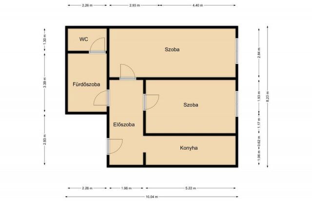 Eladó téglalakás, Komáromban 44.4 M Ft, 2 szobás