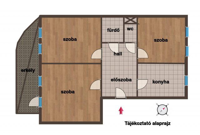 Eladó panellakás, Budapesten, IV. kerületben 79.9 M Ft, 3 szobás