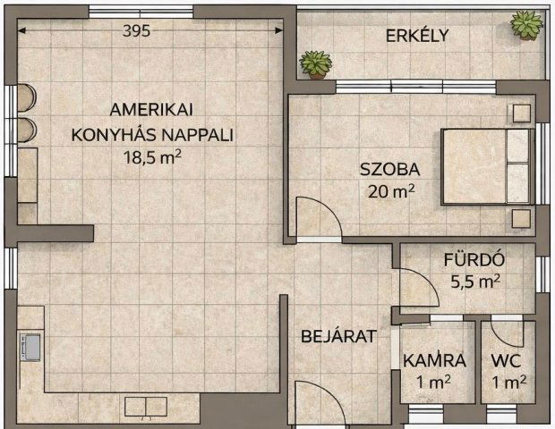 Eladó téglalakás, Budapesten, XXI. kerületben 54.9 M Ft