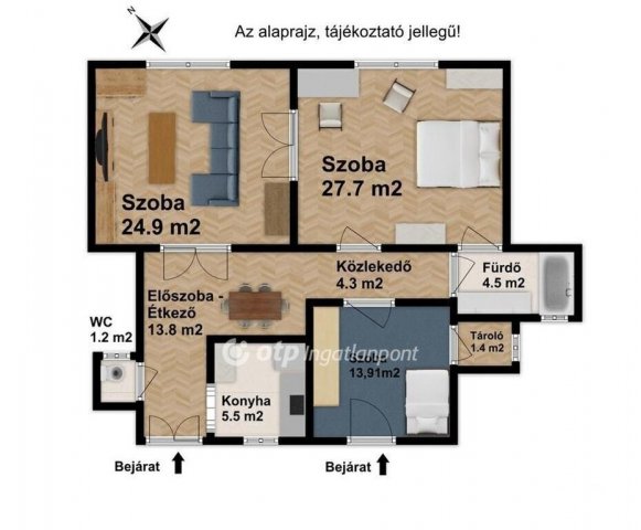 Eladó téglalakás, Budapesten, VIII. kerületben 105 M Ft