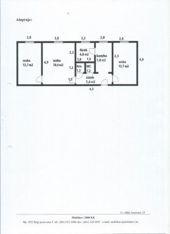Eladó téglalakás, Budapesten, XX. kerületben 74.99 M Ft