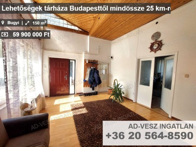 Eladó családi ház, Bugyin 54.99 M Ft, 4+2 szobás