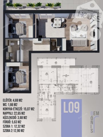 Eladó téglalakás, Kecskeméten 102.7 M Ft, 3 szobás