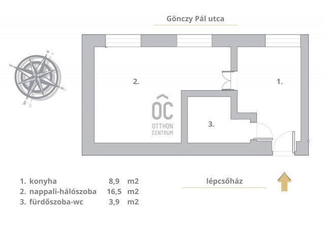 Eladó téglalakás, Budapesten, IX. kerületben 44.9 M Ft, 1 szobás