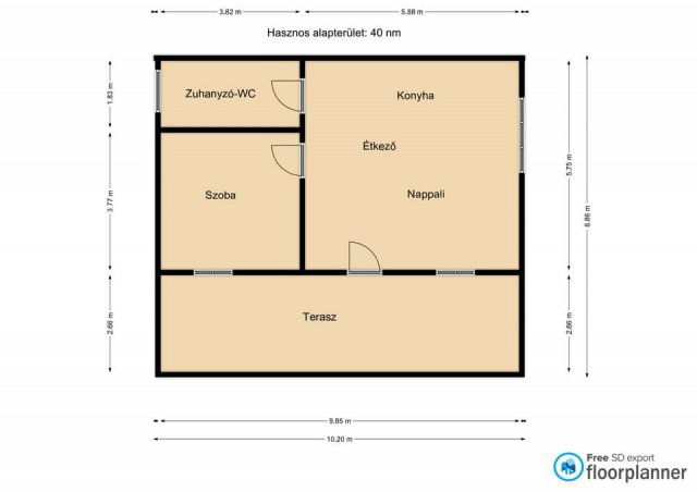 Kiadó téglalakás, albérlet, Komáromban 160 E Ft / hó, 2 szobás
