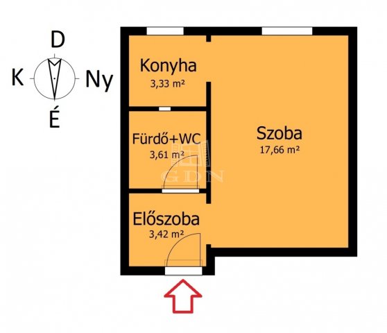 Eladó téglalakás, Miskolcon 22.9 M Ft, 1 szobás