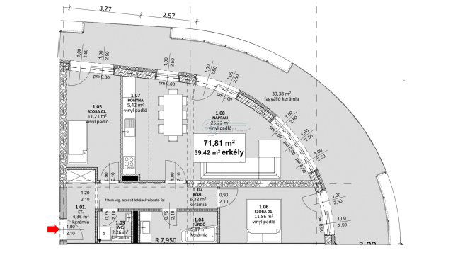 Eladó téglalakás, Szegeden 99 M Ft, 1+2 szobás