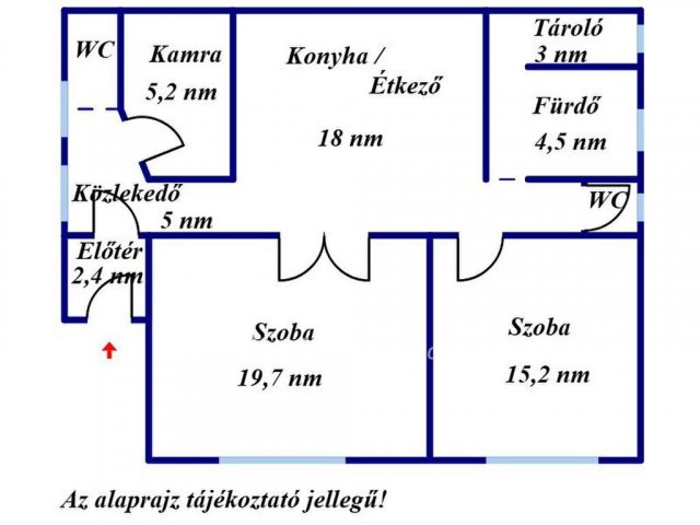 Eladó családi ház, Füzesgyarmaton 16 M Ft, 2 szobás