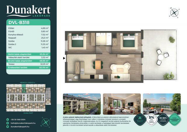 Eladó téglalakás, Vácon, Németh László utcában 81.75 M Ft