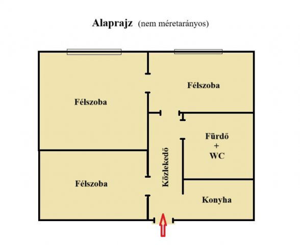 Eladó panellakás, Ajkán 19.5 M Ft, 1+2 szobás