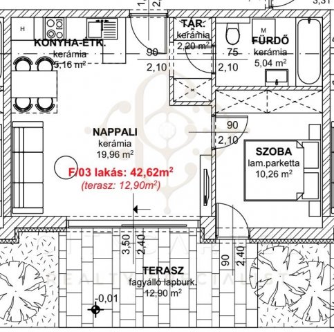 Eladó téglalakás, Balatonlelleén 67.9 M Ft, 2 szobás