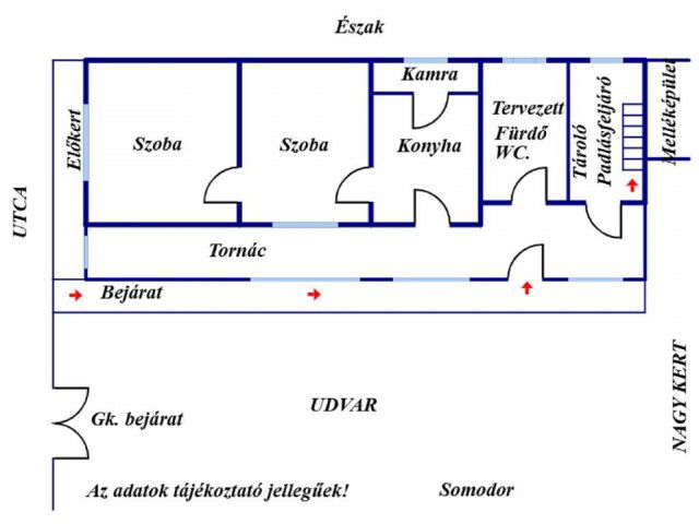 Eladó családi ház, Somodoron 8.9 M Ft, 2 szobás