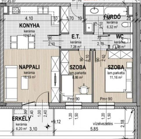 Eladó téglalakás, Győrött 94.99 M Ft, 3 szobás