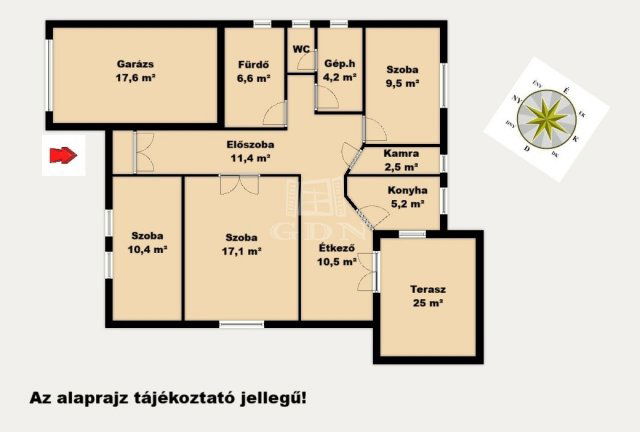 Eladó családi ház, Inárcson 91.8 M Ft, 3 szobás