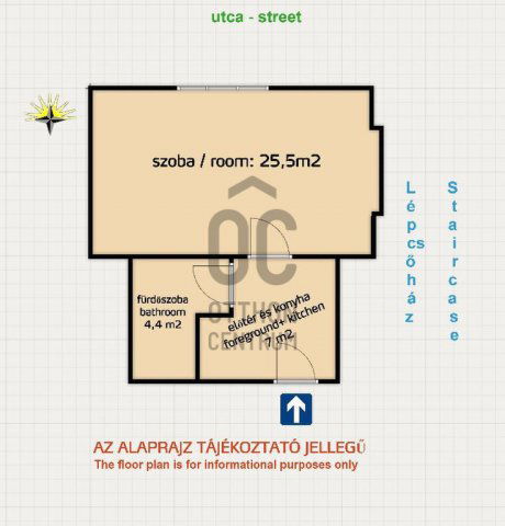 Eladó téglalakás, Budapesten, I. kerületben 61.9 M Ft, 1 szobás