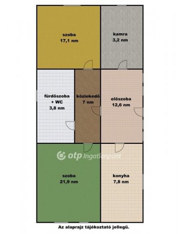 Eladó családi ház, Kőteleken 8 M Ft, 2 szobás