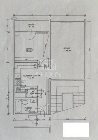 Eladó téglalakás, Szombathelyen 42 M Ft, 2 szobás