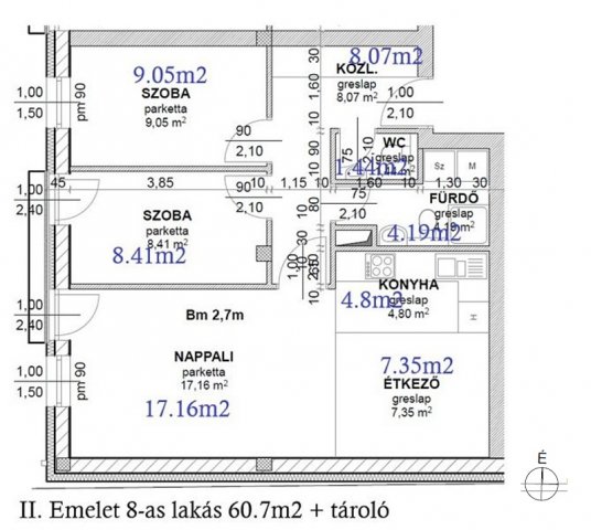 Eladó téglalakás, Érden 75.99 M Ft, 3 szobás