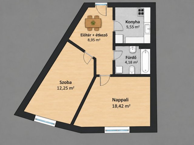 Kiadó téglalakás, albérlet, Miskolcon 140 E Ft / hó, 2 szobás