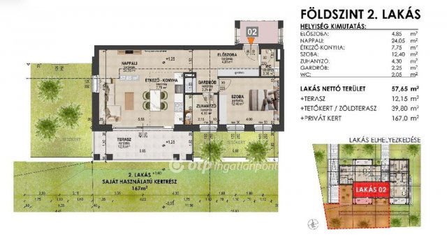 Eladó téglalakás, Debrecenben 111.5 M Ft, 2 szobás