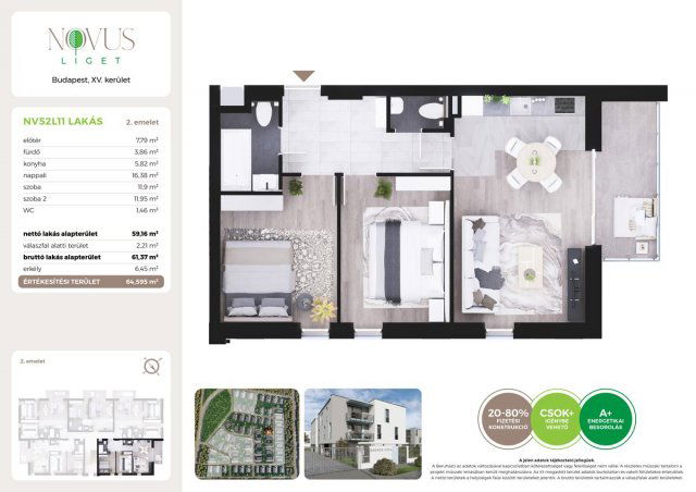 Eladó téglalakás, Budapesten, XV. kerületben, Kékszilva utcában