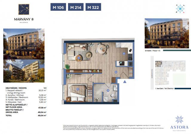 Eladó téglalakás, Budapesten, I. kerületben, Márvány utcában