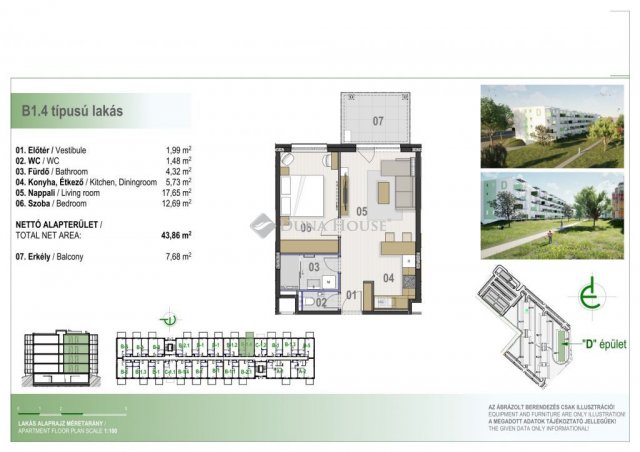 Eladó téglalakás, Debrecenben 62.01 M Ft, 2 szobás