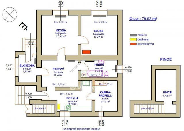 Eladó családi ház, Tiszaszőlősön 22.5 M Ft, 2+1 szobás