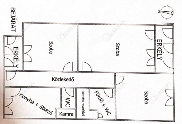 Kiadó téglalakás, albérlet, Miskolcon 270 E Ft / hó, 3 szobás