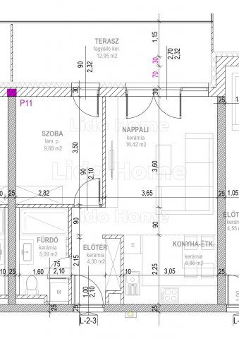 Eladó téglalakás, Győrött 44.9 M Ft, 2 szobás