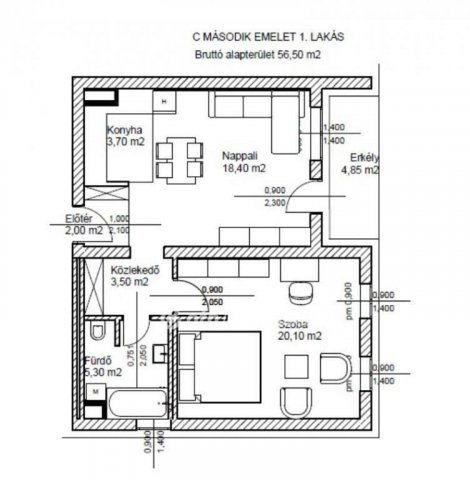 Eladó téglalakás, Bicskén 66 M Ft, 2 szobás