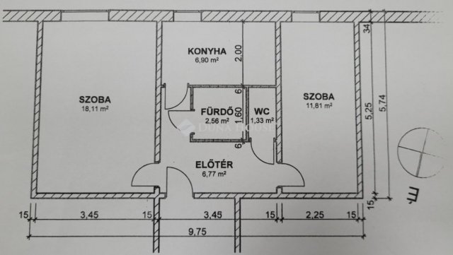 Eladó panellakás, Pécsett 45 M Ft, 2 szobás