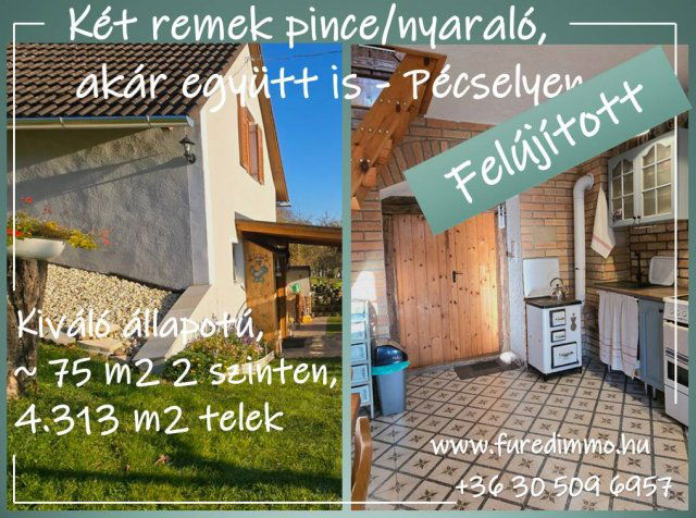 Eladó nyaraló, Pécselyen 75 M Ft, 4 szobás