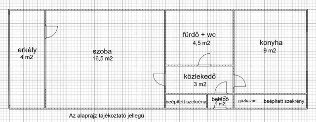 Eladó téglalakás, Szolnokon 25.5 M Ft, 1 szobás