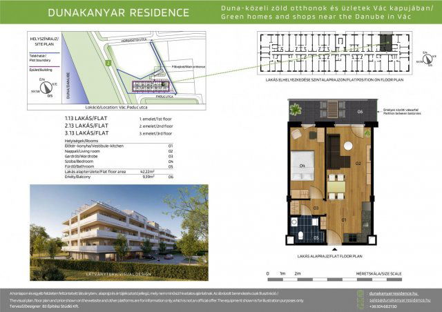 Eladó téglalakás, Vácon, Paduc utcában 60.9 M Ft, 2 szobás