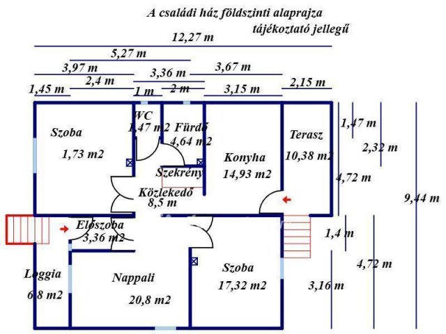 Eladó családi ház, Szolnokon 74.9 M Ft, 3 szobás