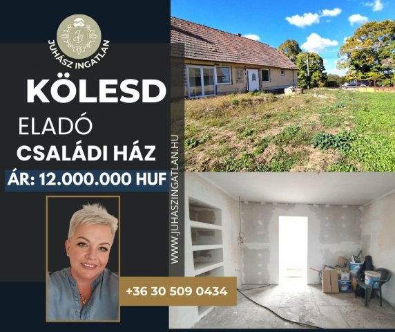Eladó családi ház, Kölesden 12 M Ft, 3 szobás