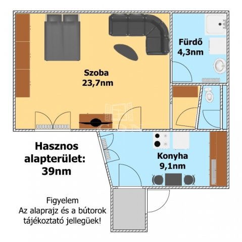 Eladó téglalakás, Debrecenben 24.9 M Ft, 1 szobás
