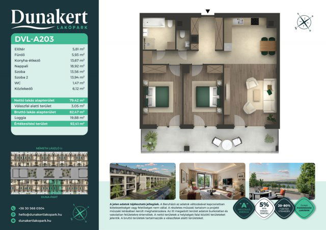 Eladó téglalakás, Vácon, Németh László utcában 96.99 M Ft