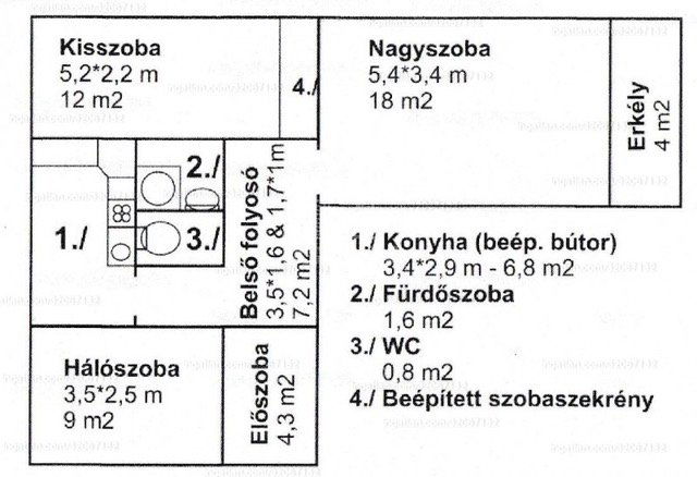 Eladó panellakás, Budapesten, XV. kerületben 73 M Ft, 3 szobás