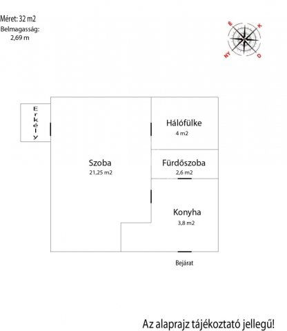 Eladó téglalakás, Budapesten, II. kerületben 59 M Ft, 1 szobás